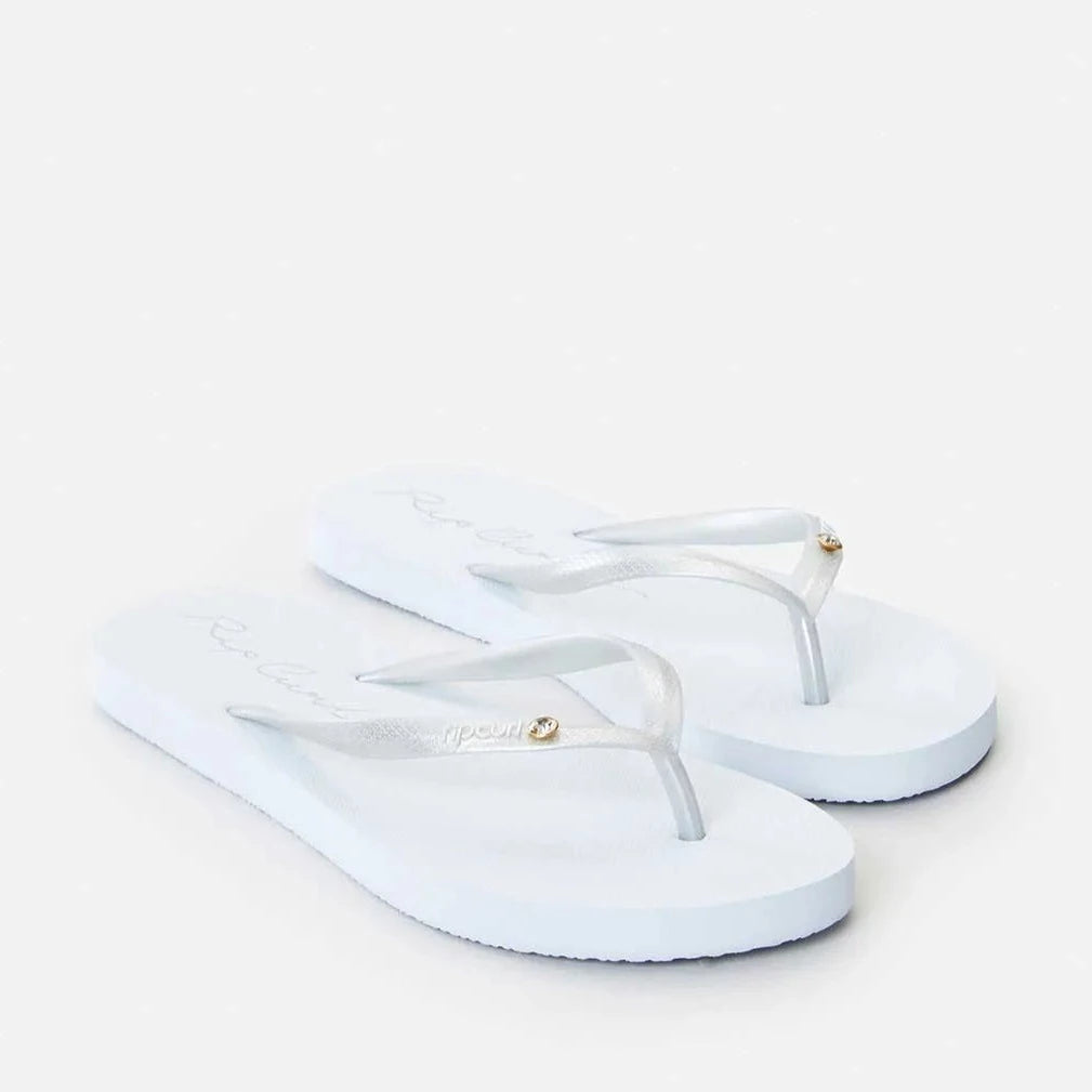 Script Wave Bloom Thongs - Silver