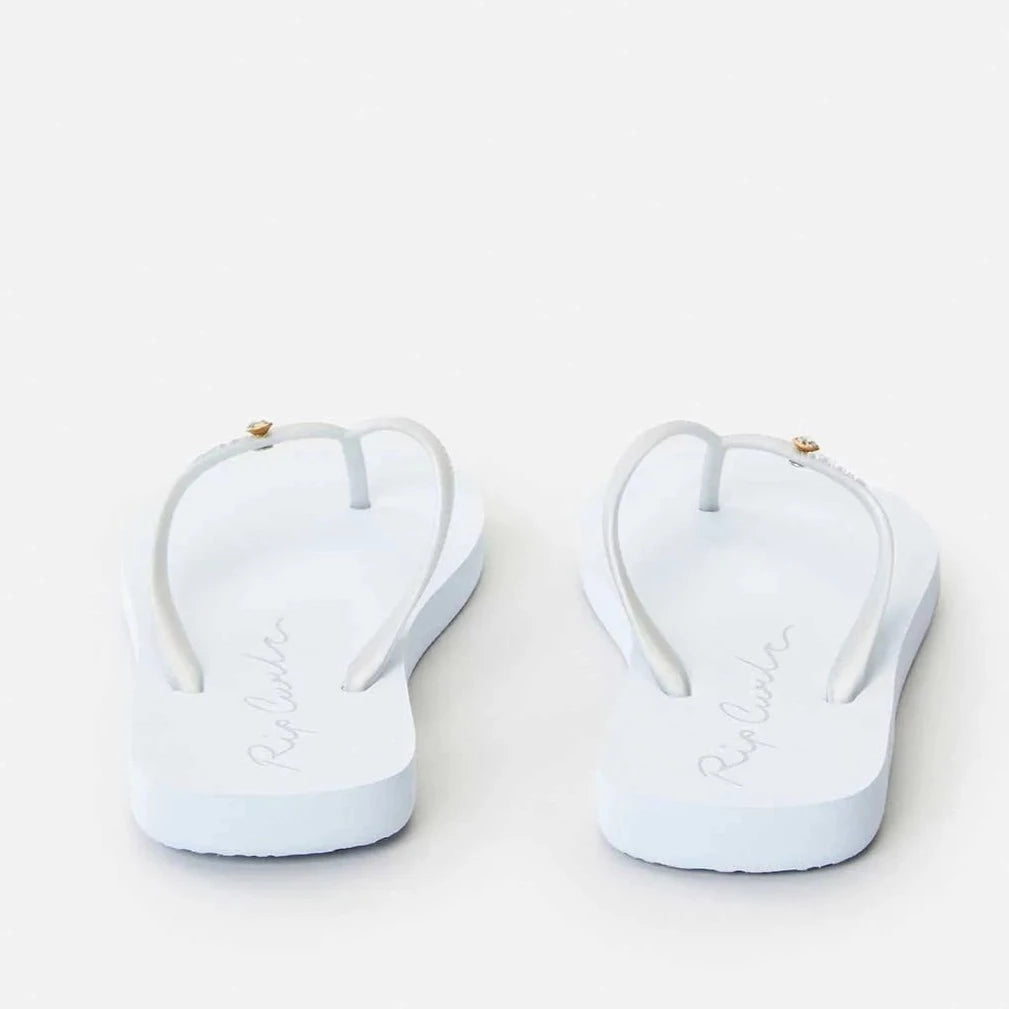 Script Wave Bloom Thongs - Silver