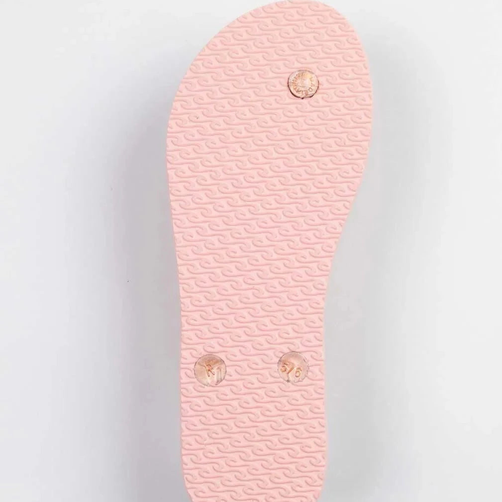 Script Wave Bloom Thongs - Rose Gold