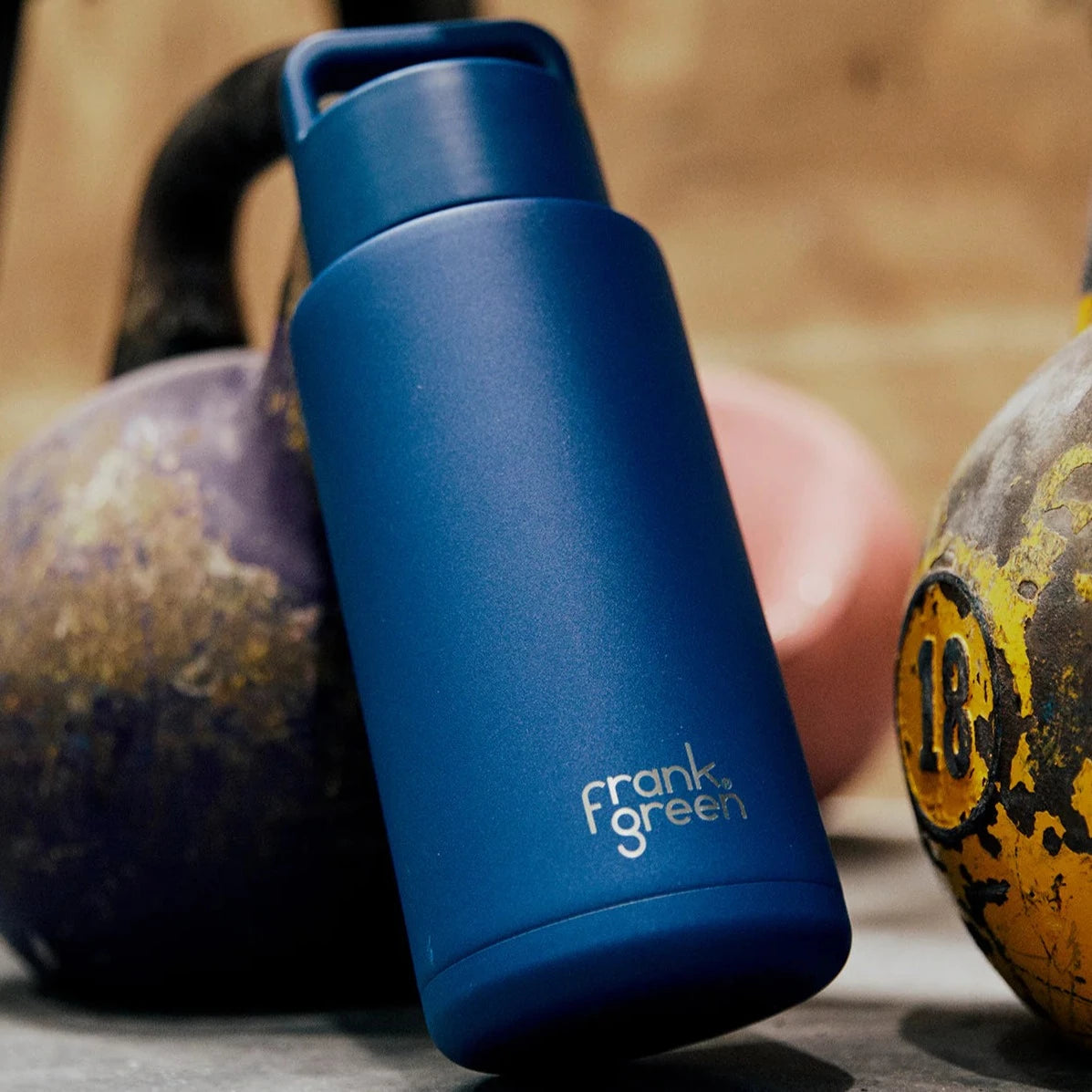 Frank Green Ceramic Reusable Bottle (Grip Finish) with Grip Lid - 34oz / 1,000ml