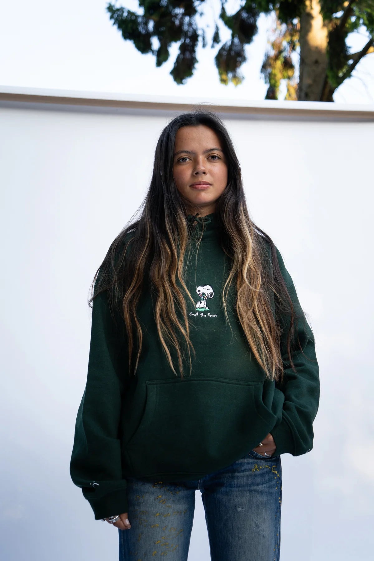 SMELL THE FLOWERS HOOD - DARK PINE (HEAVYWEIGHT HEMP)