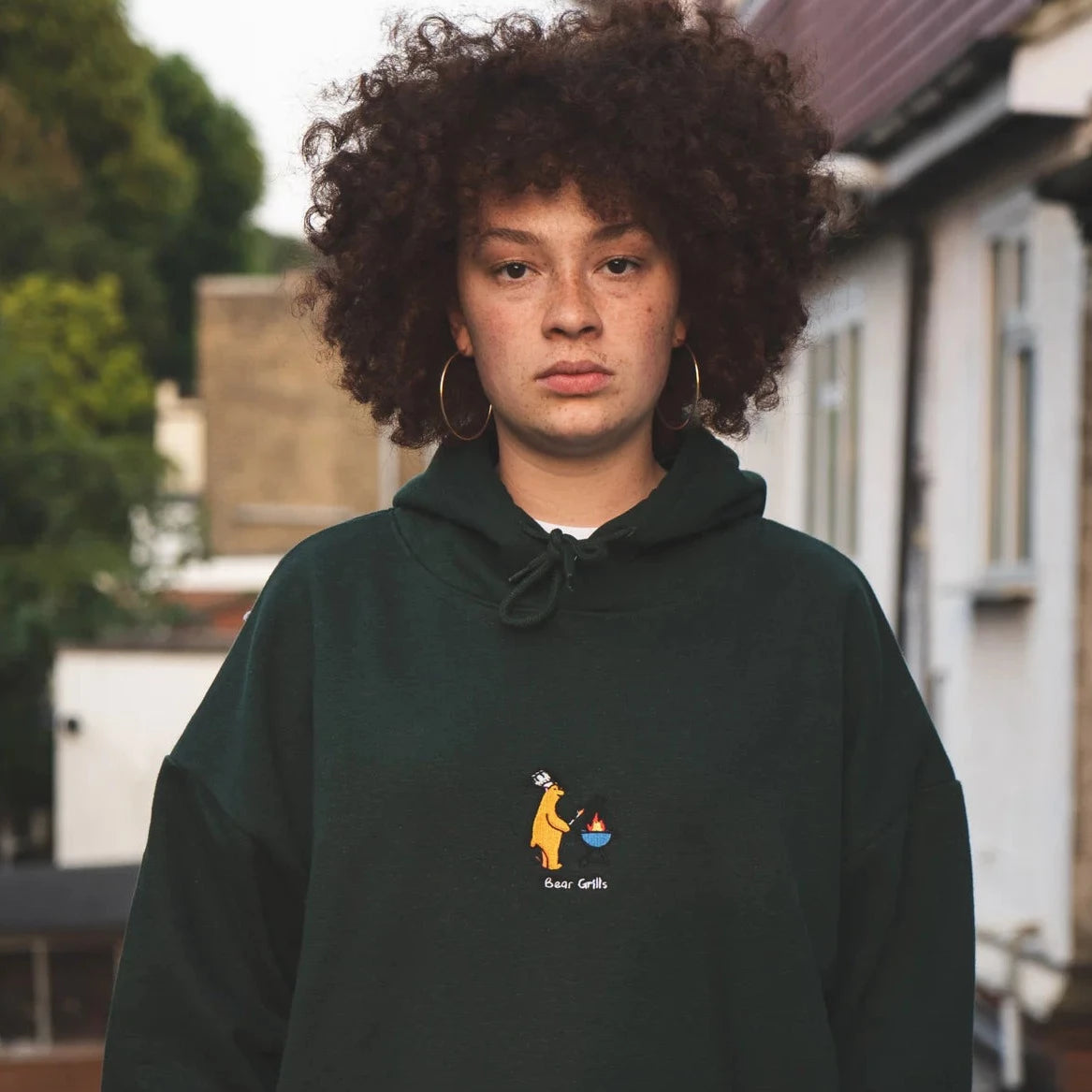 BEAR GRILLS HOOD - DARK FERN (HEAVYWEIGHT HEMP)