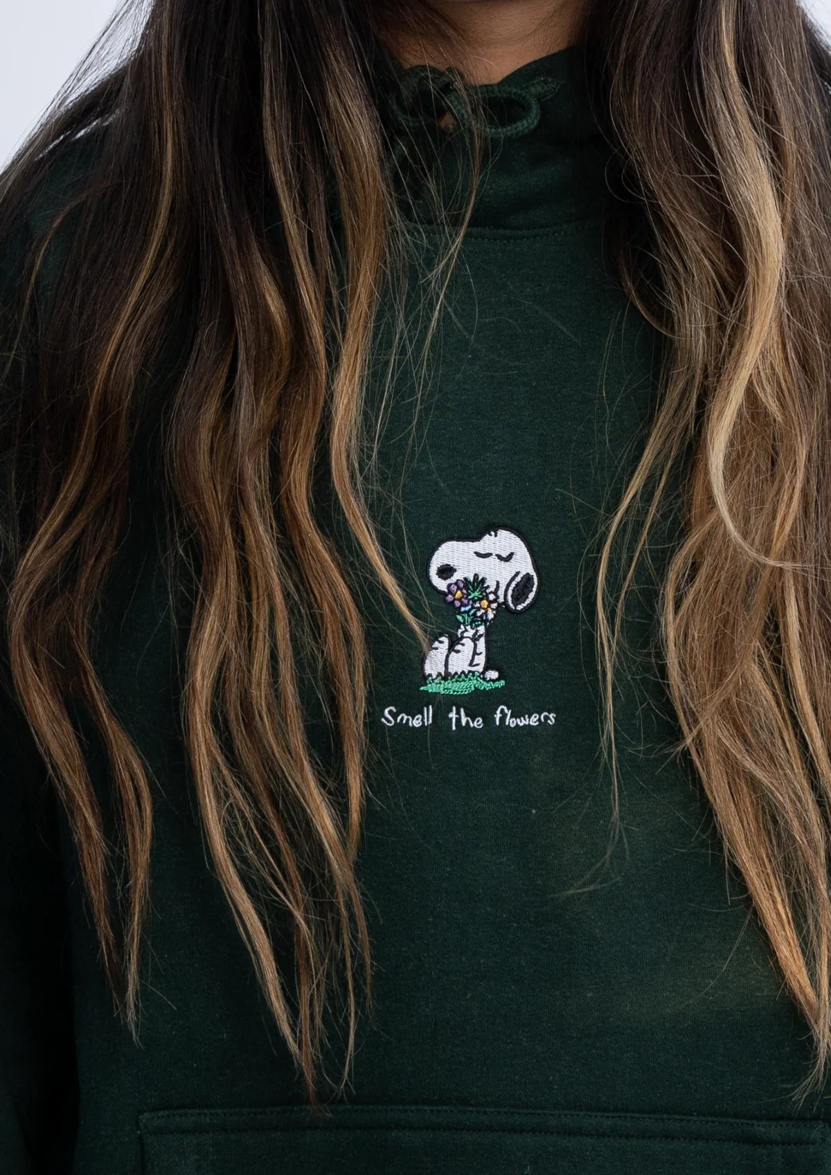 SMELL THE FLOWERS HOOD - DARK PINE (HEAVYWEIGHT HEMP)